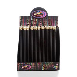 Pencils 20pcs kawaii black wooden pencil lot pearl crown pencil for school office writing supplies korean HB standard pencil wholesale