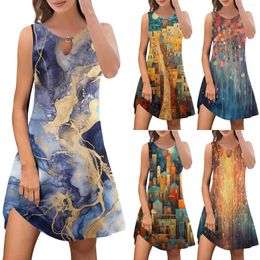 Casual Dresses Fashion Summer For Women Trendy Boho Floral Print Cover Up Crew Neck Juniors Maxi Dress Long