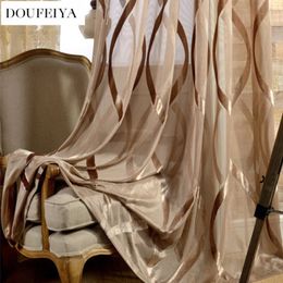 Sheer Curtains White Shiny Tulle Curtains for Living Room Wavy Stripes Sheer Curtains Modern Solid Decoration Balcony Voile Window Treatments 230627