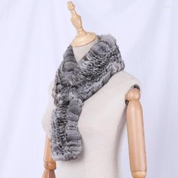 Scarves Highend Quality Women's Real Chinchilla Fur Knitted Scarf Girls Lady Wraps Scarfs Natural Colour Extrmely Soft