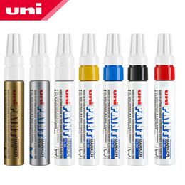 Markers 7pcs Japan Uni Px30 Paint Pen Thick Word Wide Touch Up Pen Notes Industrial Pen Oblique Head Thick Oily Pen Permanent Marker