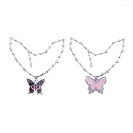 Pendant Necklaces Acrylic Butterfly Necklace Choker Unique Style Elegant Design For Y2K Fashion Lover