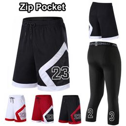 Outdoor Shorts High Quality Men Quick Dry Zip Pocket Workout Compression Board Shorts Athlete Exercise Running Fitness Tights 230627