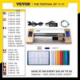 Plotter VEVOR Automatic Vinyl Cutter Machine Computer Windows Software 3 Blades LCD Screen 18Inch 450MM Vinyl Printer Cutting Plotter