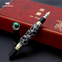 Pens Jinhao Dragon Fountain Pen High Quality Pluma Stylo Plume Caneta Tinteiro Pluma FuenteTitanium Dolma Kalem Tips Collection Gifts
