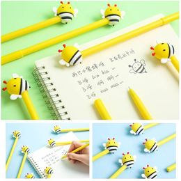 Pens 24 pcs/Lot Mini Honey Bee Pen Ballpoint Black Colour Gel Ink Roller for Writing Signature Decoration Cute Stationery School F983