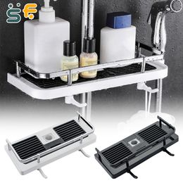 Bathroom Shelves Shower Storage Rack Shampoo Holder Tray Stand White No Drilling Floating Shelf Organiser 230627
