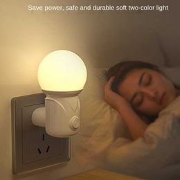 LED Plug-in Night 2-color Baby Nursing Eye Sleep Bedroom Socket Lights Energy Saving Cute Corridor Lamp Balcony HKD230628