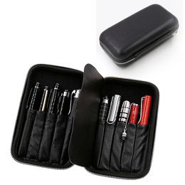 Pens Genuine Leather Fountain Pen Case Cowhide Black 10 Pen Holder Case