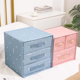 Storage Boxes Bins Drawer Organiser Cloth Box With Lid Closet Underwear 3 Grids Bag 230628