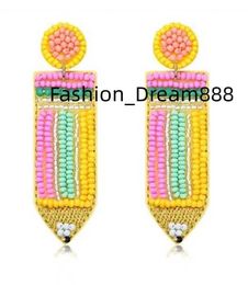 New Arrival Pencil Shaped Seed Beads Earring Handmade Earring For Teacher's Day Gifts