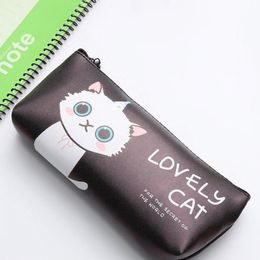 Bags 12pcs cute kitten jelly gel pencil bag quality student small fresh pencil case school office stationery