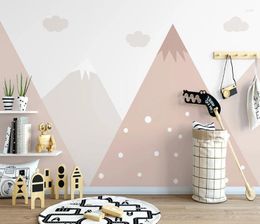 Wallpapers Bacal Custom Wallpaper 3d Mural Nordic Minimalist Personality Abstract Geometric Pink Cartoon TV Wall Papers Home Decor