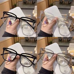 Eyeglass Frame In Black Glasses Myopia Square Mens Flat Lens Thinness Matching Degree Anti Blue Light Female Fashion 230628