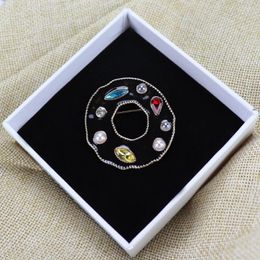 Brooches European Court Vintage Black Enamel Irregular Circle Pearl Brooch Sparkling Crystal Jewelry Corsage Retro Banquet Accessories