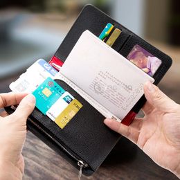 Wallets Leather Credit ID Card Cash Holders Wallet Purse Travel Passport Holder Case Document Bag pencil bag