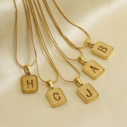 Chains Gold Plated Stainless Steel Couples' Initial Necklace For Women 2023 Fashion Accessory Men Jewelry