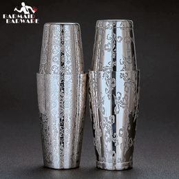 Wine Glasses 550ml850ml Engraving Stainless Steel Cocktail Boston Bar Shaker Tools 230627