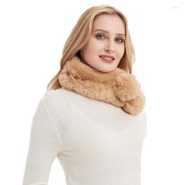 Scarves Winter Thicken Plush Scarf Fashion Women's Faux Fur Solid Colour Hairy Collar Neck Warmer Ring