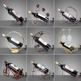 Decorative Objects Figurines Red Wine Rack European Inclined Wine Bottle Holder Rack Shelf Household Wine Cabinet Decoration Wine Bottle Storage Rack 230627