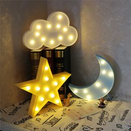 s Lovely Cloud Star Moon LED 3D Night Kids Gift Toy For Baby Children Bedroom Tolilet Lamp Decoration Indoor Lighting HKD230628