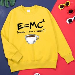 Men's Hoodies Energy Milk Coffee Printing Male Hoodie Fleece Comfortable Streetwear Outdoor Round Neck Fashion Clothing