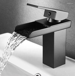 Bathroom Sink Faucets Faucet One-Handle Single Hole Modern And Cold Water With Tap Supply Hoses Matte Black