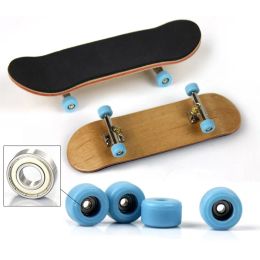 Wood Finger Skateboard Alloy Stent Bearing Wheel Fingerboard Novelty Kids Toys Professional Type Bearing Wheels Skid Pad Maple