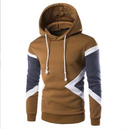 Spring and Autumn Men's Sweater Colored and Plush Pullover Hooded Casual Men's Wear