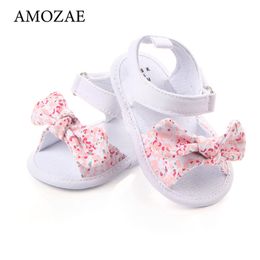 Sandals Baby Girls Canvas Bowknot Toddlers born Infantil Summer Infant Soft Crib Shoes Infants 230628