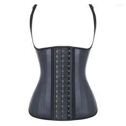 Women's Shapers 25 Steel Bones Latex Vest Waist Trainer Slimming Underwear Body Shaper Cincher Belt Modeling Strap 2023