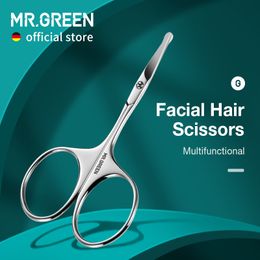 Makeup Scissors MRGREEN Hair Rounded Professional Stainless Steel Moustache Nose Beard Eyebrows Eyelashes Trimming Clippers 230627