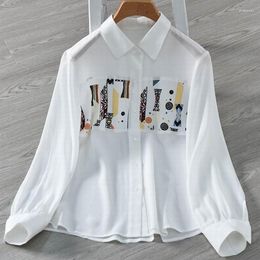 Women's Blouses 17mm Silk Blouse Top Women High Quality Pure Shirt White Summer Broken Size Limited Quantities