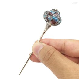 Hair Clips Cloisonne Thai Silver Stick Chinese Hairpin Pins For Women Accessories Wedding Jewellery Pince WIGO1283