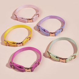 Dog Collars Durable And Stylish Small Medium-sized Collar With Candy Colour PU Material