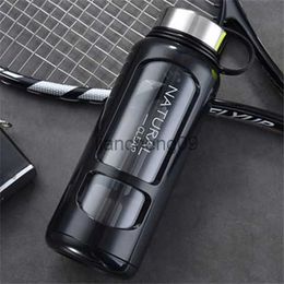 Portable Water Bottle Glass 520/650/1000ml Large Capacity Cup Fitness Outdoor Sports Leak-proof Bike Climbing Camping L230620