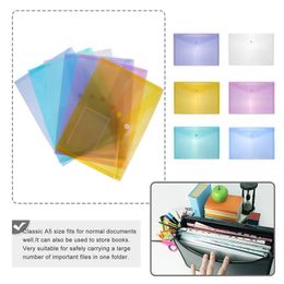 Folder 30Pcs Bestand Pouch Plastic Document Organiser Voor Kantoor Met Card Pocket A5 Knop Informatie Portfolio