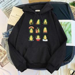 Men's Hoodies Nine Lovely Avocados Cartoon Printing Hoodie Mens Womens Big Size Autumn Soft Loose Sweatshirt Male Harajukua Fleece Kawaii