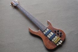 Pegs 6 Strings Electric Bass Guitar with Gold Hardware,active Pickups,provide Customized Service