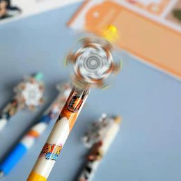 Pens 20 pcs/lot Creative Ninja Spinning top Gel Pen Cute 0.5mm black Ink Signature Pens Promotional Gift Office School Supplies