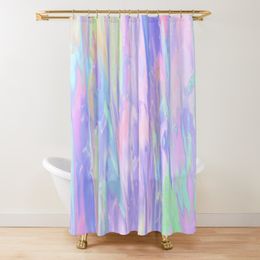 Shower Curtains Iridescent Rainbow Dreams Curtain Ombre Abstract Bathroom Watercolor Girly Boho Polyester 230628