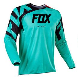 Men's T-Shirts Men's Long sleeve motocross Cycling Jersey FOX teleyi Downhill Mountain Bike MTB Shirts Offroad DH Motorcycle Motocross Clothing W88