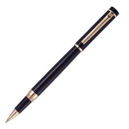 Pens Picasso Pimio 908 Black and Gold Clip 0.5mm Black Ink Refill Roller Ball Pen with Original Gift Box Ballpoint Pens Free Shipping