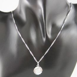 Pendant Necklaces - WHITE GOLD PLATED OVERLAY FILLED BRASS 18" NECKLACE & US DOLLAR SIGN ROUND