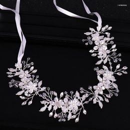 Hair Clips Fashion Classic Crystal Rhinestone Wedding Hairband Gold Leaf Flower Bridal Headband Headpieces Princess Bride Accessories