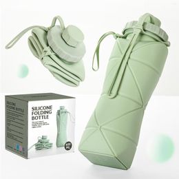 Water Bottles 600ML Large Capacity Bottle Fashion Foldable Kettle For Outdoor Sports Silicone Safer Picnic Cup Coffee Juice Pot