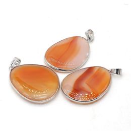 Pendant Necklaces Style Agates Natural Stone Red Oval Necklace For Jewellery Making DIY Accessory