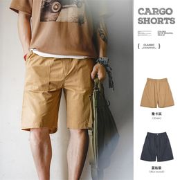 Men's Shorts Maden Work Attire Japanese Vintage Pure Cotton Style Wide Leg Straight Tube Casual Pants Men Summer 230627