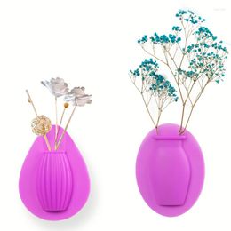 Vases Wall Hanging Floret Bottle Silicone Vase Container Magic Sticker On Glass Plant Flower Pots Sticky Home Decor