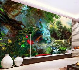 Wallpapers Bacal Custom Wallpaper Mural Peacock 3D Po Wall Paper Bedroom Living Room For Walls 3 D Papel De Parede